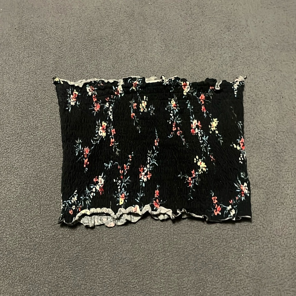 cropped cinched stretchy tube top